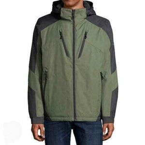 Winter Green and Gray Hooded Jacket